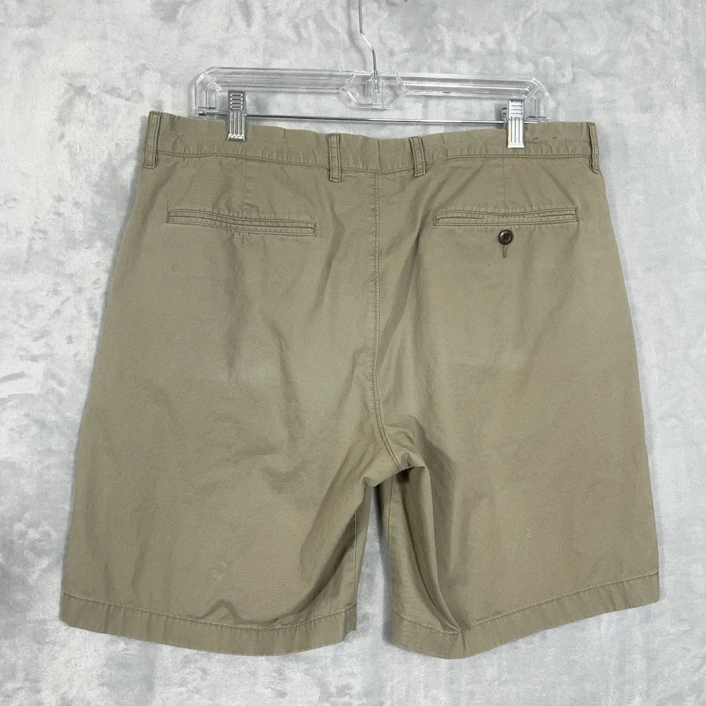 J‎ Crew Shorts Mens 35 Green Chino Flat Front 8.5 Inseam Stretch Preppy Summer